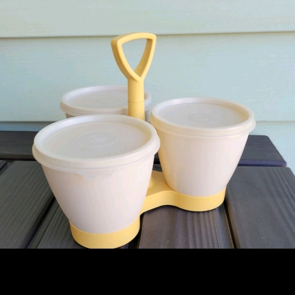 Tupperware Condiments Container With Lids! Rare!